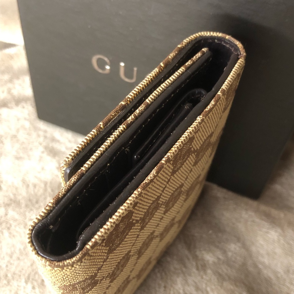 GUCCI GG Sherry Line Horsebit Trifold Wallet COMES WITH GUCCI BOX - Picture 4 of 17